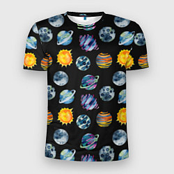 Мужская спорт-футболка Планеты космос