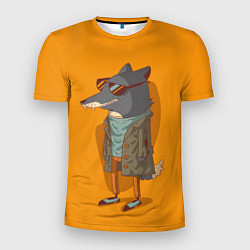 Мужская спорт-футболка Хитрый лис в плаще