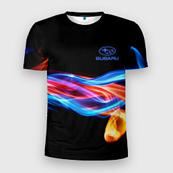 Футболка спортивная мужская Subaru Пламя огня, цвет: 3D-принт