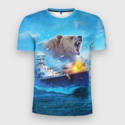 Футболка спортивная мужская Медведь ВМФ, цвет: 3D-принт