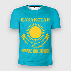 Футболка спортивная мужская КАЗАКСТАН, цвет: 3D-принт