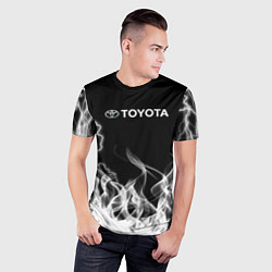 Футболка спортивная мужская Toyota Молния с огнем, цвет: 3D-принт — фото 2