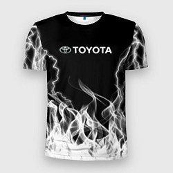 Футболка спортивная мужская Toyota Молния с огнем, цвет: 3D-принт