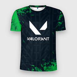 Футболка спортивная мужская Valorant Green Fire, цвет: 3D-принт