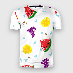 Мужская спорт-футболка Пиксельные фрукты