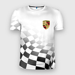 Мужская спорт-футболка Porsche Порше Финишный флаг