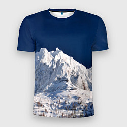 Футболка спортивная мужская Снежные горы, синие небо, цвет: 3D-принт