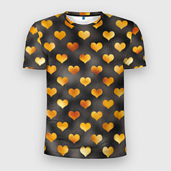 Мужская спорт-футболка Сердечки Gold and Black