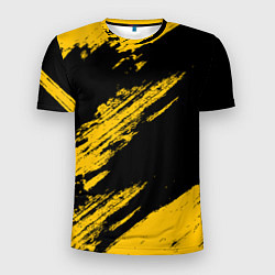 Мужская спорт-футболка BLACK AND YELLOW GRUNGE ГРАНЖ