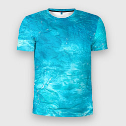 Футболка спортивная мужская Голубой океан Голубая вода, цвет: 3D-принт
