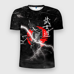 Мужская спорт-футболка Самурай Бусидо Иероглифы Samurai Lightning