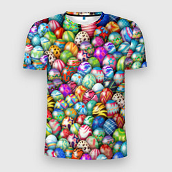 Мужская спорт-футболка Пасхальные крашеные яйца