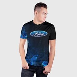 Футболка спортивная мужская Ford форд abstraction, цвет: 3D-принт — фото 2