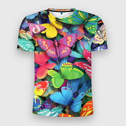 Мужская спорт-футболка Стая бабочек Pattern