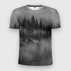 Мужская спорт-футболка Туманный лес - природа