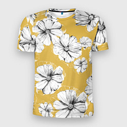 Мужская спорт-футболка Цветы Цветочно-Жёлтый