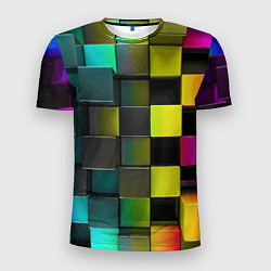 Мужская спорт-футболка Colored Geometric 3D pattern