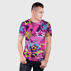 Футболка спортивная мужская Star Colorful Pattern Fashion Neon, цвет: 3D-принт — фото 2