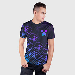 Футболка спортивная мужская Minecraft CREEPER NEON, цвет: 3D-принт — фото 2