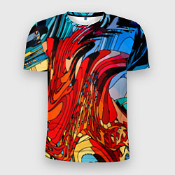 Футболка спортивная мужская Abstract color pattern Fashion 2022, цвет: 3D-принт