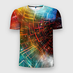 Мужская спорт-футболка Portal - Neon Space - туннель из энергетических па
