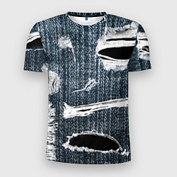 Мужская спорт-футболка Джинсовое рваньё Fashion trend