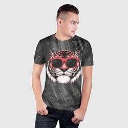 Футболка спортивная мужская Модный тигр в очках, цвет: 3D-принт — фото 2