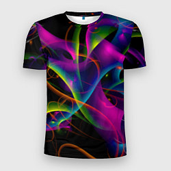 Мужская спорт-футболка Vanguard neon pattern Авангардный неоновый паттерн