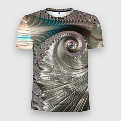 Мужская спорт-футболка Fractal pattern Spiral Серебристый фрактал спираль