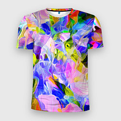 Мужская спорт-футболка Красочный цветочный узор Весна - Лето 2023 Colorfu