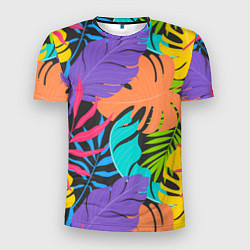 Мужская спорт-футболка Тропические экзотические листья