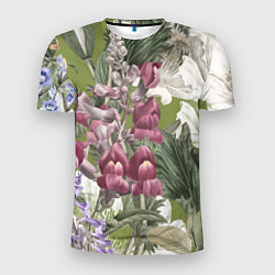 Мужская спорт-футболка Цветы Ностальгический Весенний Узор
