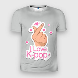 Мужская спорт-футболка Я люблю K-pop - жест Хани