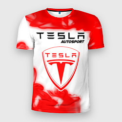Мужская спорт-футболка ТЕСЛА Autosport Огонь
