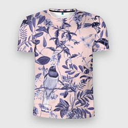 Мужская спорт-футболка Цветы Флизелиновые Тропики
