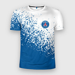Мужская спорт-футболка Psg синие брызги