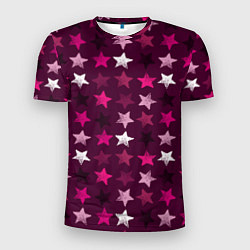 Мужская спорт-футболка Бордовые звезды