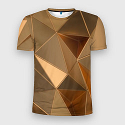 Мужская спорт-футболка Золотые 3D треугольники