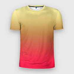 Мужская спорт-футболка Красно-желтый градиент