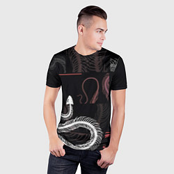 Футболка спортивная мужская Скелет змеи Snake skeleton, цвет: 3D-принт — фото 2