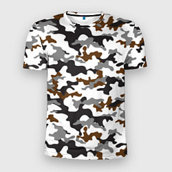 Мужская спорт-футболка Камуфляж Чёрно-Белый Camouflage Black-White