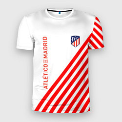 Мужская спорт-футболка Atletico madrid красные полосы