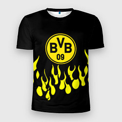 Футболка спортивная мужская Borussia пламя, цвет: 3D-принт