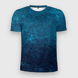 Мужская спорт-футболка Синий абстрактный мраморный узор