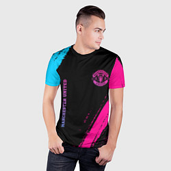 Футболка спортивная мужская Manchester United Neon Gradient, цвет: 3D-принт — фото 2