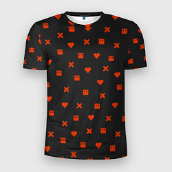 Мужская спорт-футболка Love Death and Robots red pattern