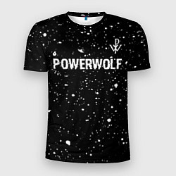 Футболка спортивная мужская Powerwolf Glitch на темном фоне, цвет: 3D-принт