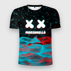 Мужская спорт-футболка Marshmello logo крапинки