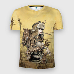 Мужская спорт-футболка Крутая девчонка в стиле Стимпанк