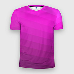 Мужская спорт-футболка Розовый неоновый полосатый узор Pink neon